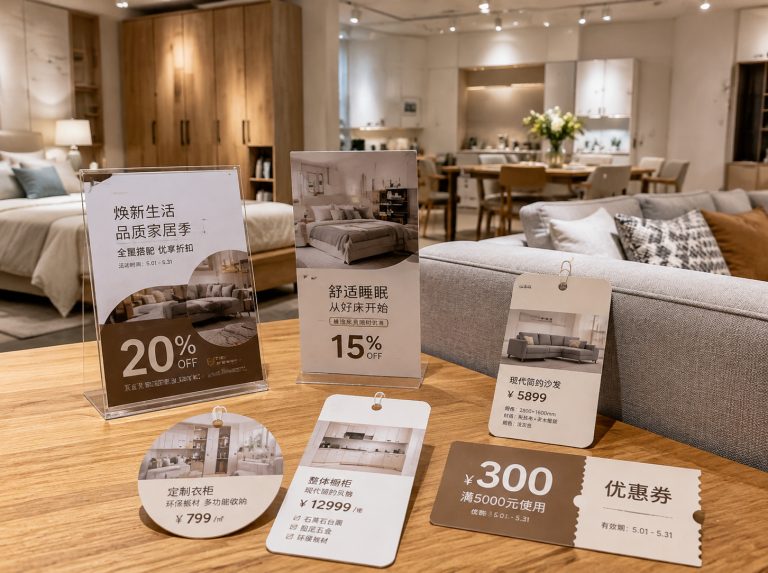 汇川区家具门店单页海报与吊牌